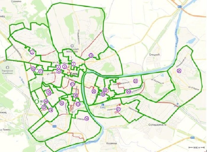Утверждены границы 25 одномандатных избирательных округов Ельца
